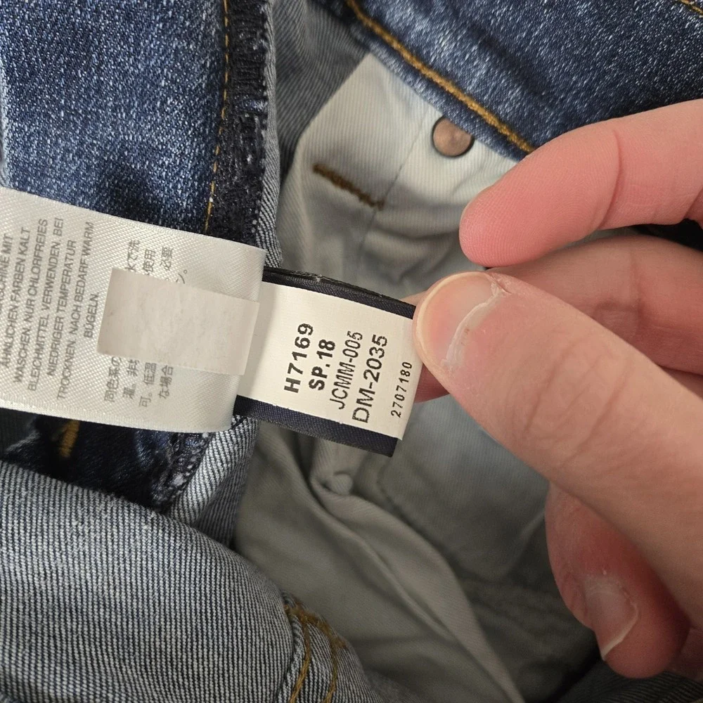J. Crew 484 A Cone Denim Jeans Mens 30x30‎ Slim Fit Blue Med Wash Stretch